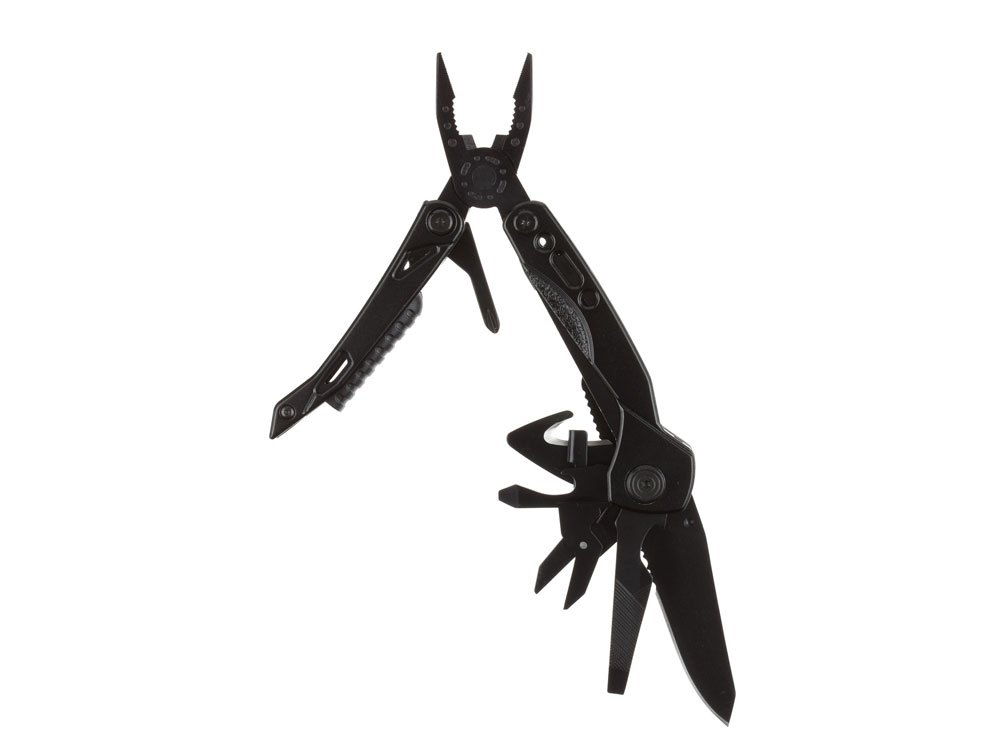 Мультитул Stinger, 105x45 мм, 13 функций, сталь, чёрный, в комплекте 9 насадок и нейлоновый чехол-0