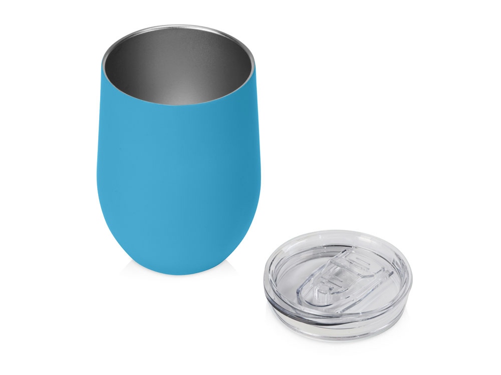 Термокружка Sense Gum, soft-touch, непротекаемая крышка, 370мл, голубой-1