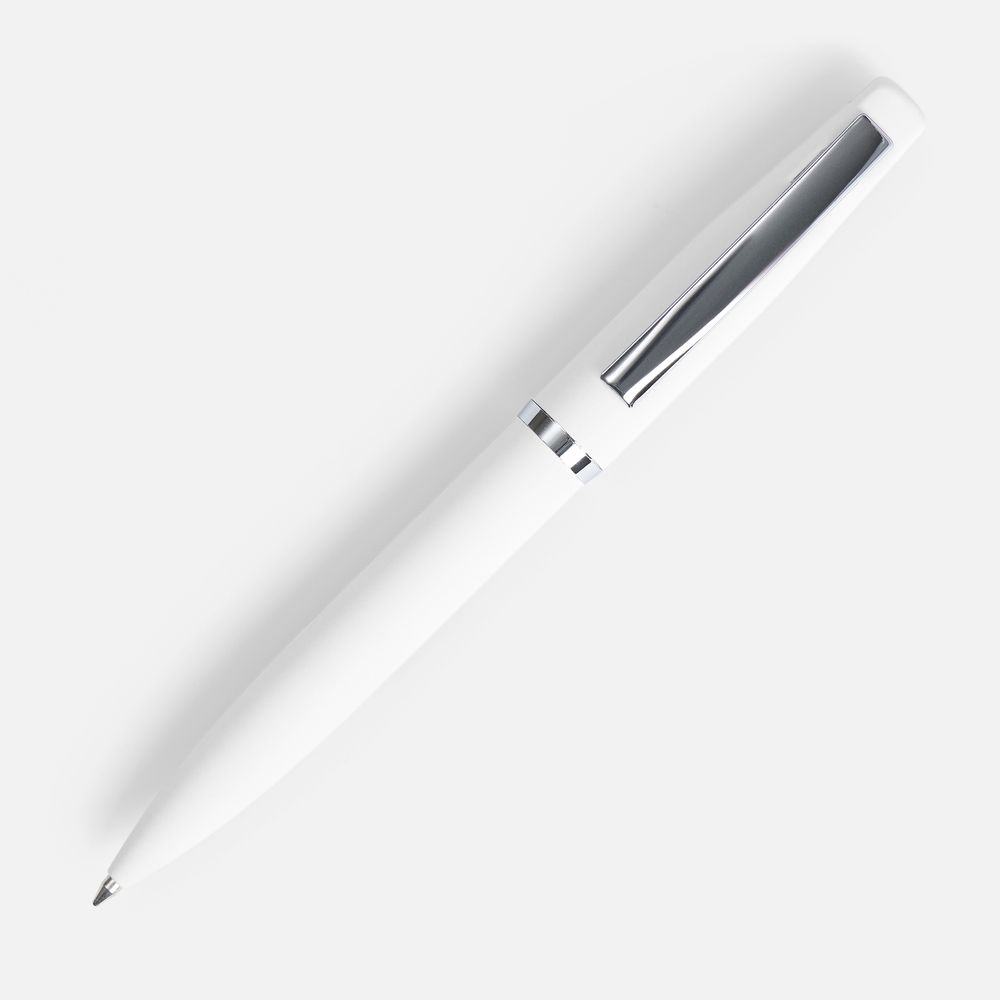 Ручка шариковая Bolt Soft Touch, белая-1