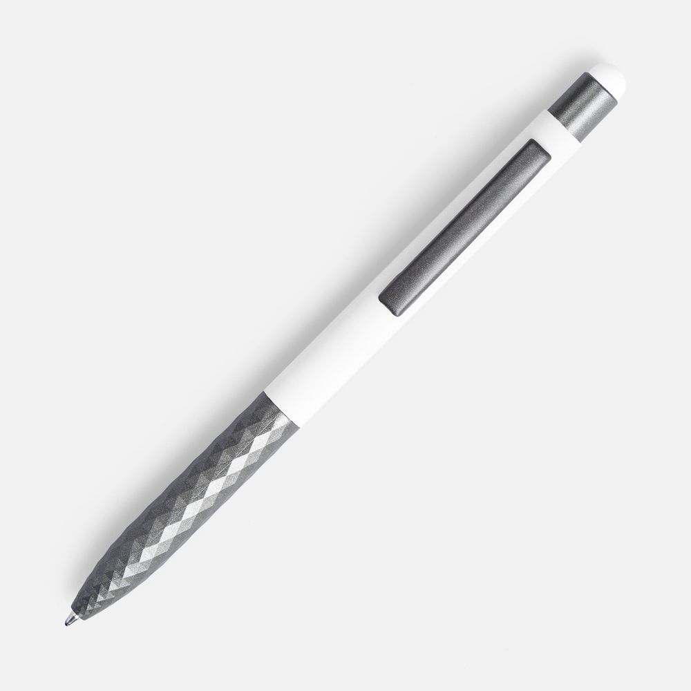 Ручка шариковая Digit Soft Touch со стилусом, белая-1