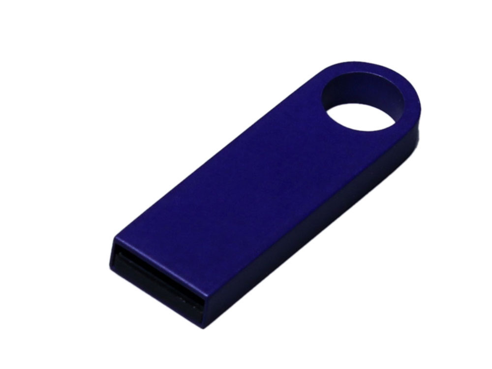 USB 2.0-флешка на 128 Гб с мини чипом и круглым отверстием, синий-0
