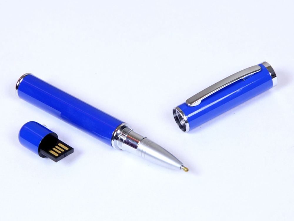 USB-флешка на 32 Гб в виде ручки с мини чипом, синий-0