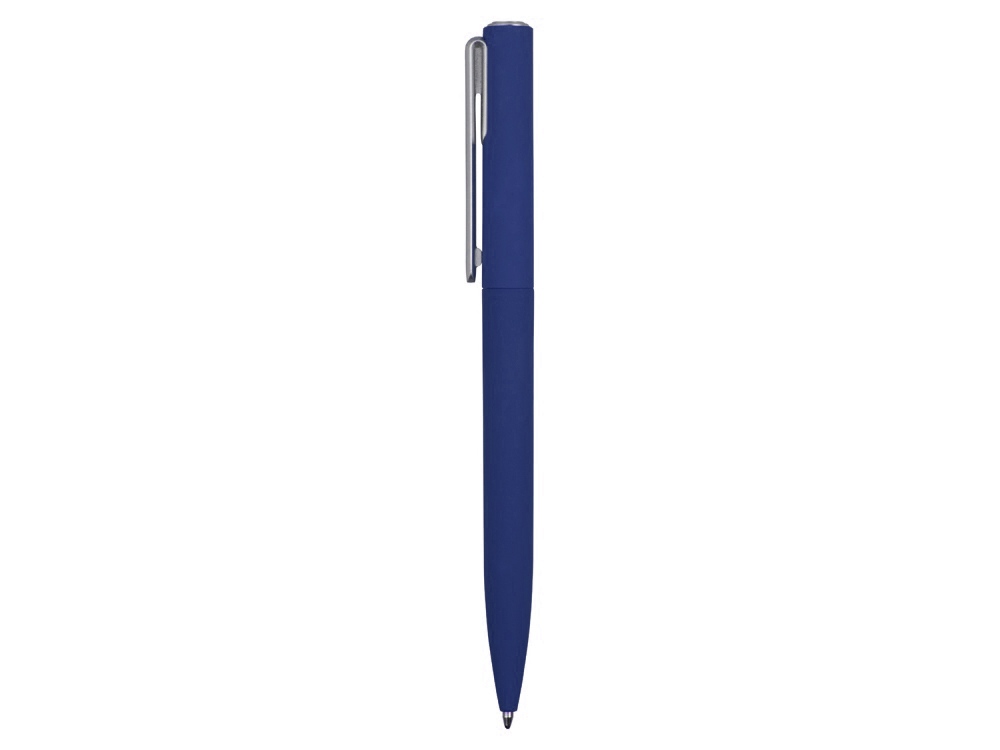 Ручка шариковая пластиковая Bon с покрытием soft touch, темно-синий-2