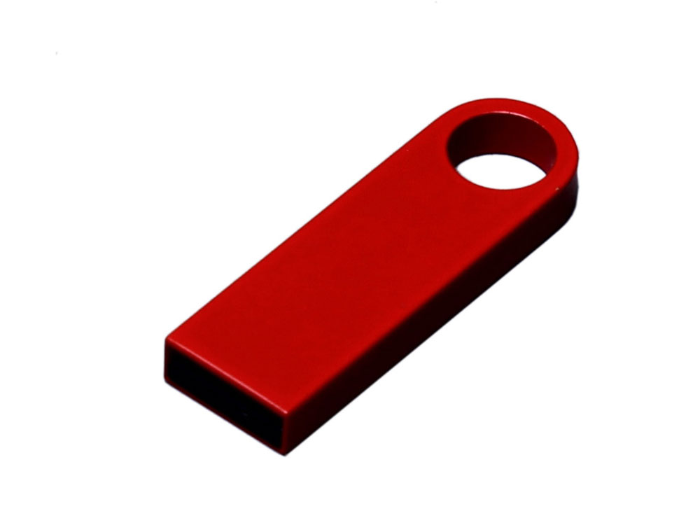 USB 2.0-флешка на 8 Гб с мини чипом и круглым отверстием, красный-0