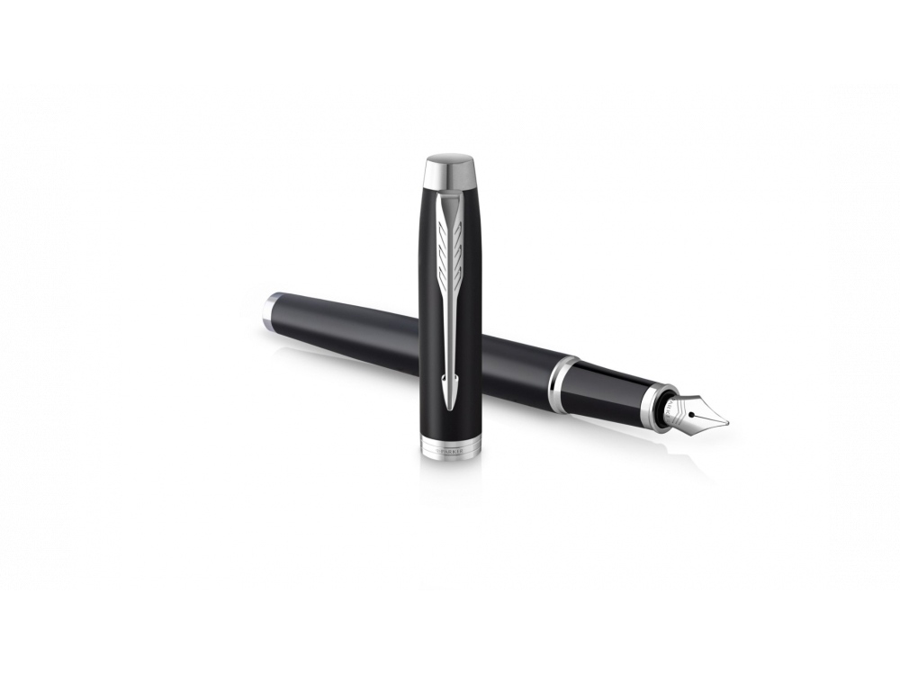 Перьевая ручка Parker IM Mat Black CT, перо: F, цвет чернил: blue, в подарочной упаковке.-3