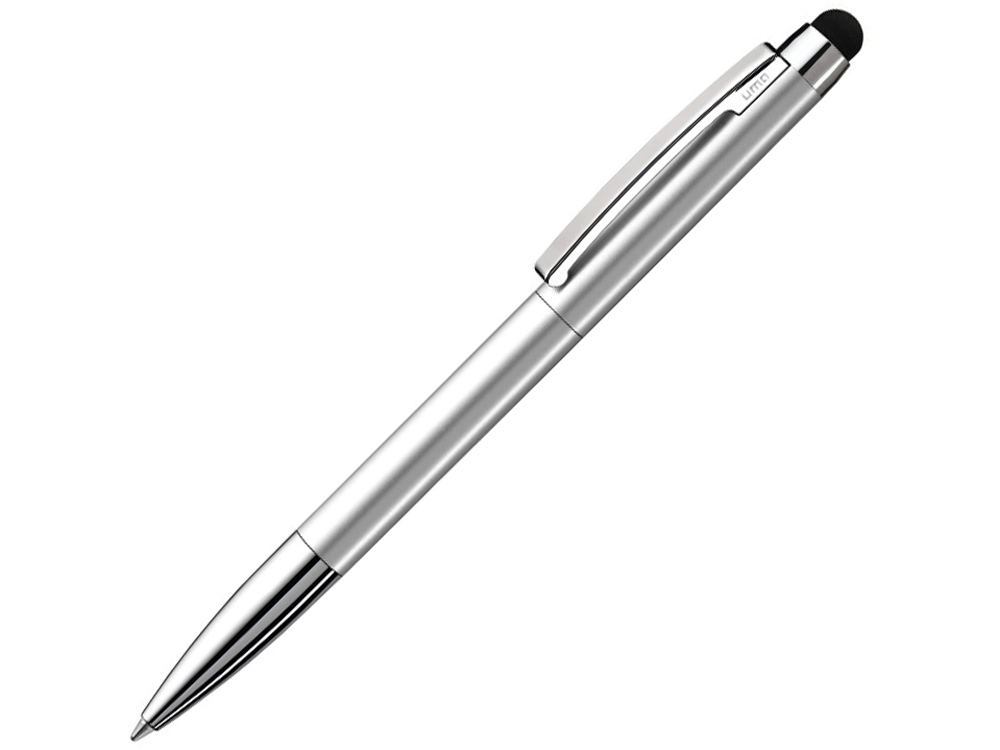 Металлическая шариковая ручка Slide Touch, серебристый-0