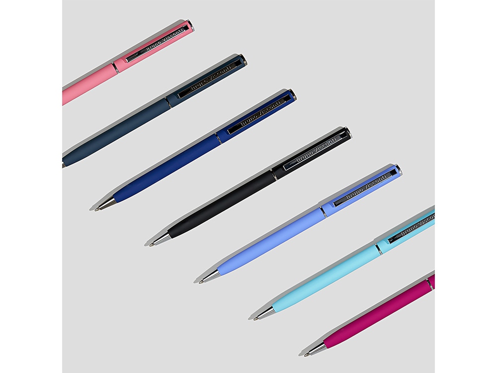 Ручка шариковая автоматическая BrunoVisconti® PALERMO цвет корпуса фиолетовый, soft-touch, 0.7 мм-7