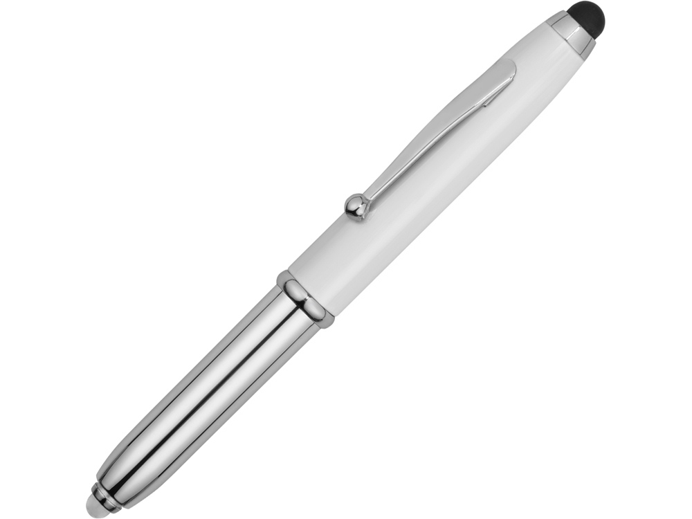 Ручка-стилус шариковая Xenon, белый, синие чернила-0