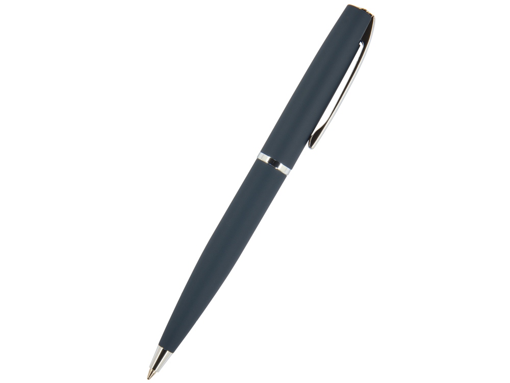 Ручка Sienna шариковая  автоматическая, синий металлический корпус soft-touch, 1.0 мм, синяя-0
