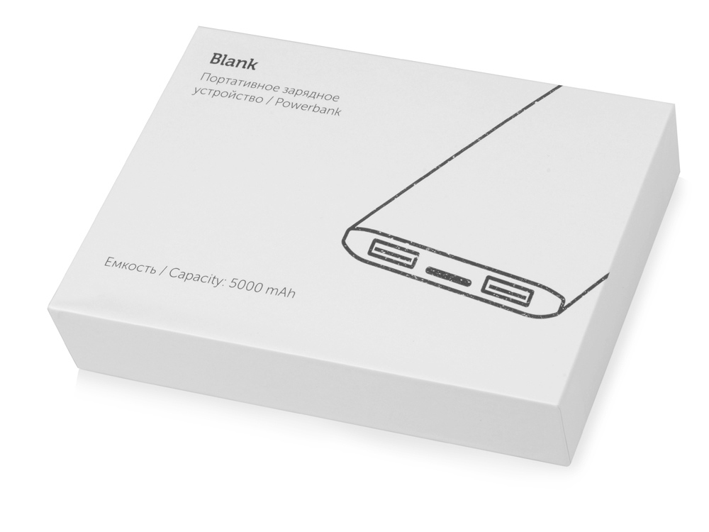 Портативное зарядное устройство Blank с USB Type-C, 5000 mAh, белый-9