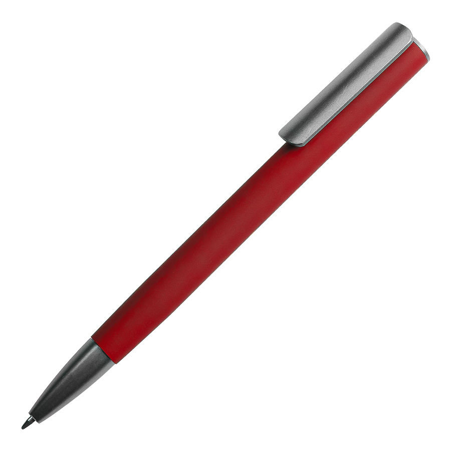 Ручка шариковая ELEGANCE с покрытием soft touch, красный, серый-0