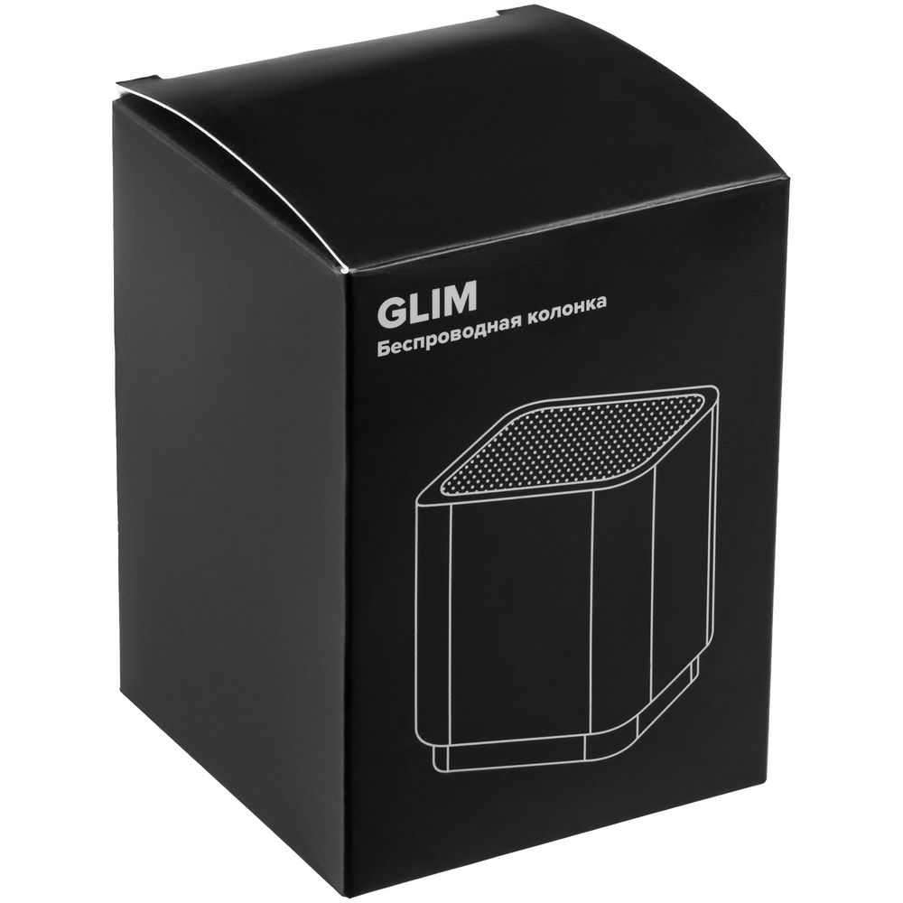 Беспроводная колонка с подсветкой гравировки Glim, синяя-6