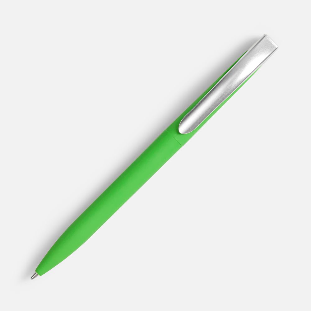 Ручка шариковая Pin Soft Touch, зеленая-1