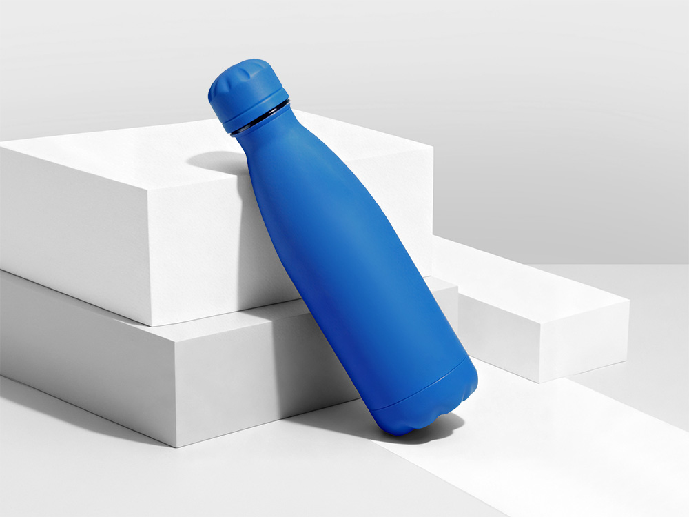 Вакуумная термобутылка Vacuum bottle C1, soft touch, 500 мл, синий классический-0