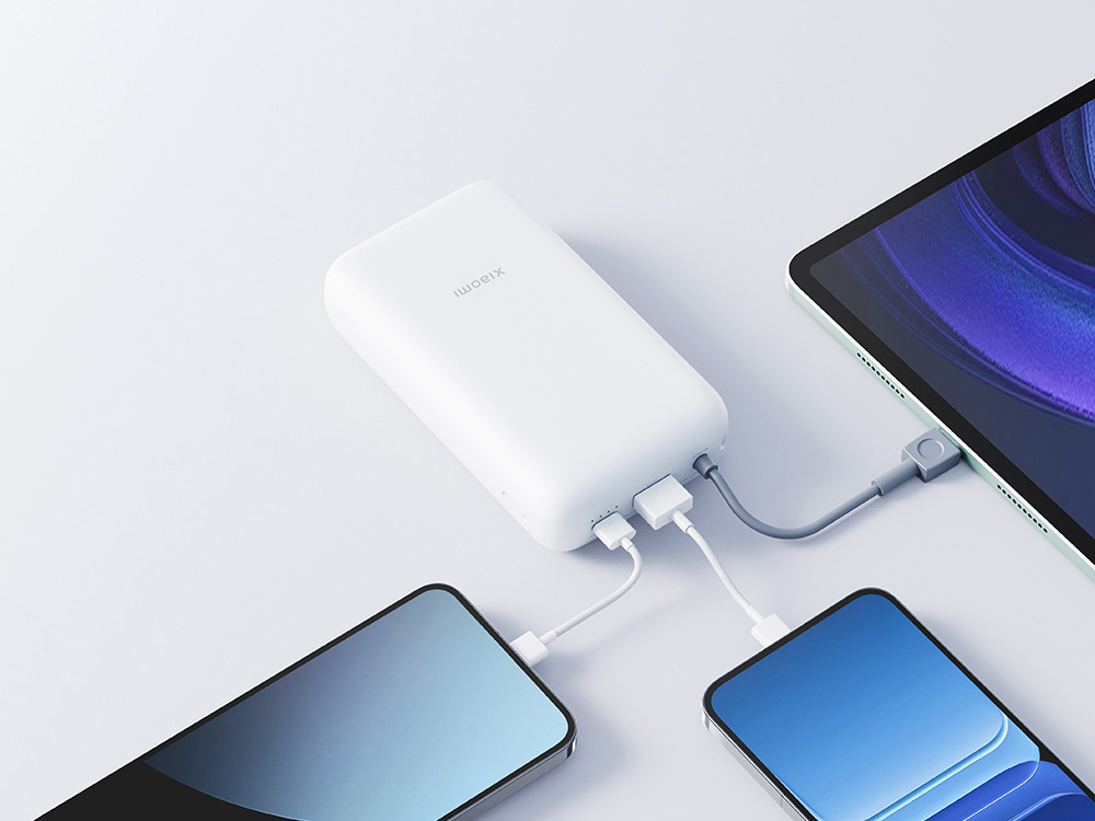 Внешний аккумулятор с встроенным кабелем Xiaomi Power Bank 20000mAh (Integrated Cable) GL Light Gray-7