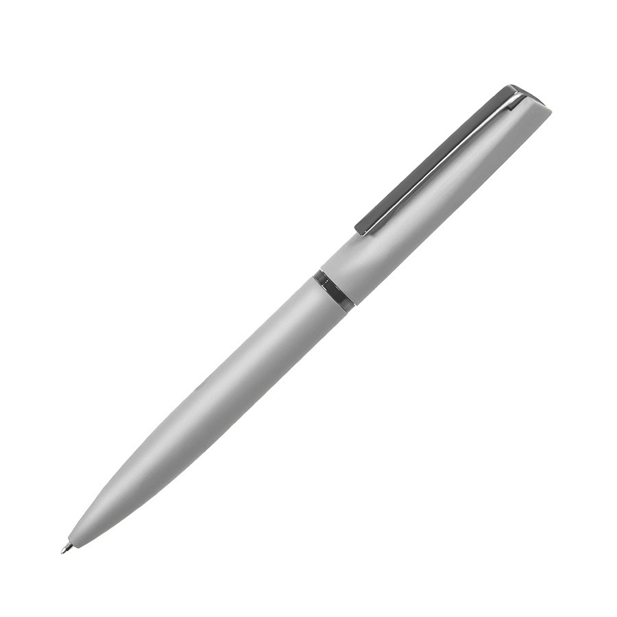 Ручка шариковая FRANCISCA, покрытие soft touch, серебристый-0
