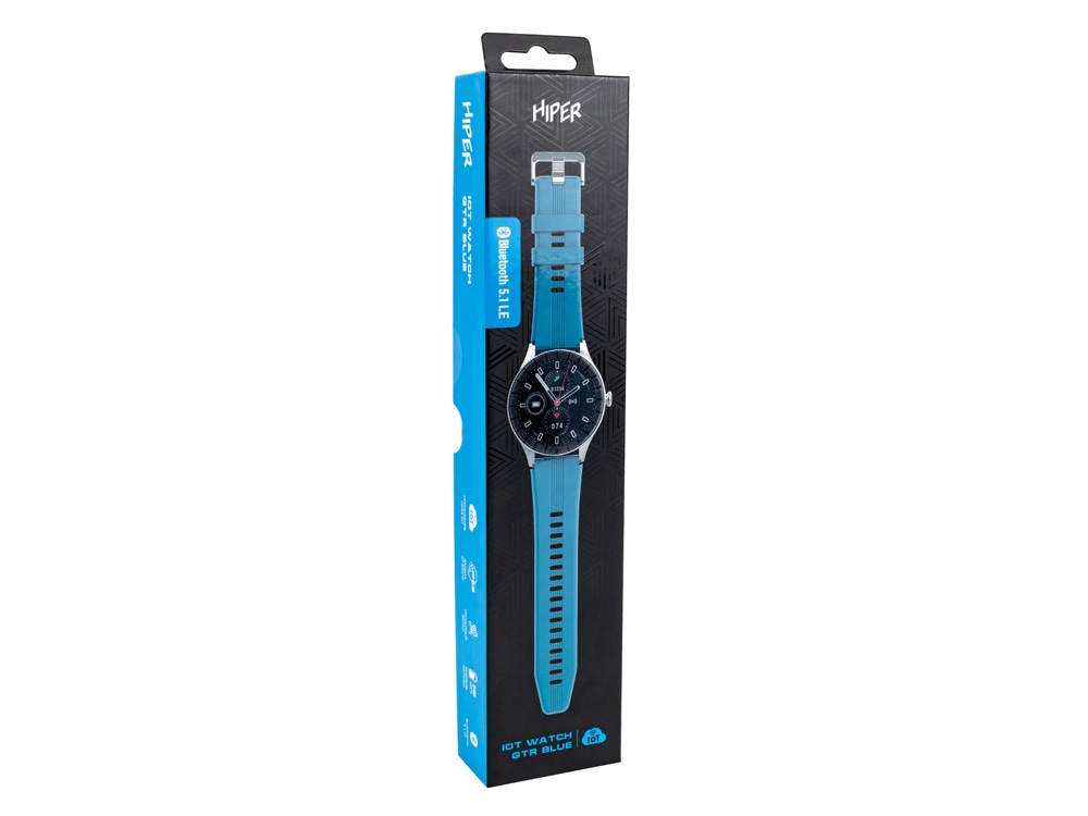 Умные часы HIPER IoT Watch GTR, черный/голубой-6