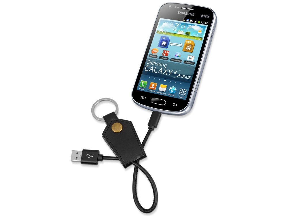 Кабель-брелок USB-MicroUSB Pelle, черный-3