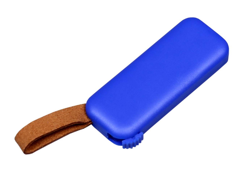 USB-флешка промо на 64 Гб прямоугольной формы, выдвижной механизм, синий-1