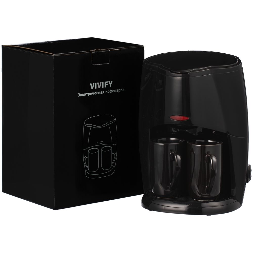 Электрическая кофеварка Vivify, черная-6