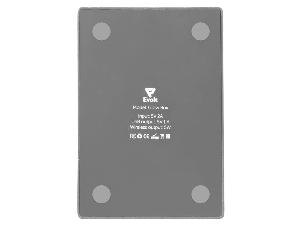 Беспроводная зарядка-подставка с подсветкой Glow box, серый-8