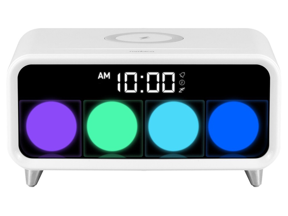 Часы с беспроводным зарядным устройством Rombica Timebox 1, белый-2