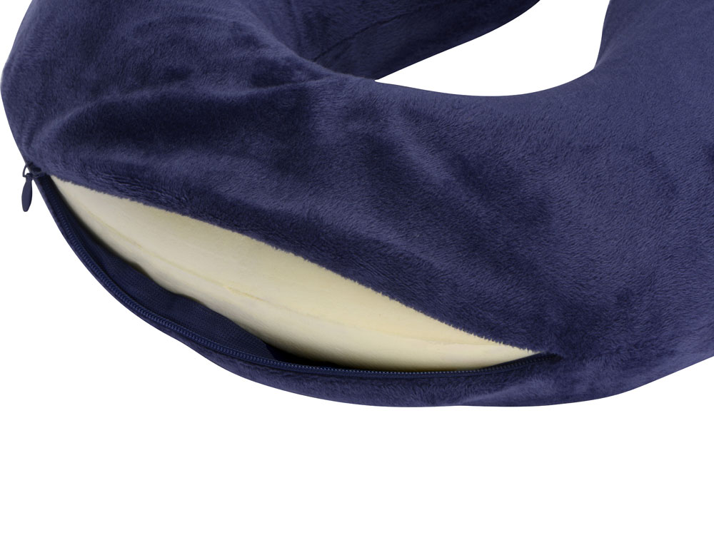Подушка Basic из микрофибры с эффектом памяти U-shape, синий-3