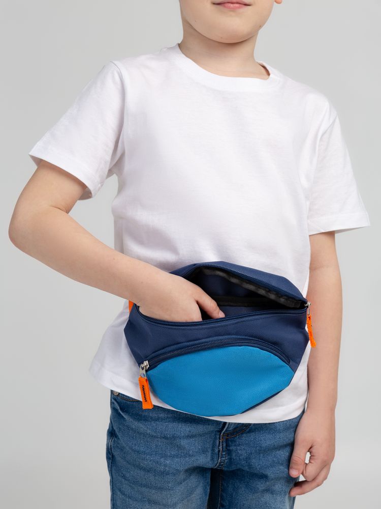 Поясная сумка детская Kiddo, синяя с голубым-2