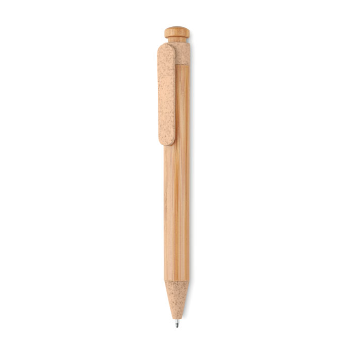 Ручка шариковая из бамбука, оранжевый-2