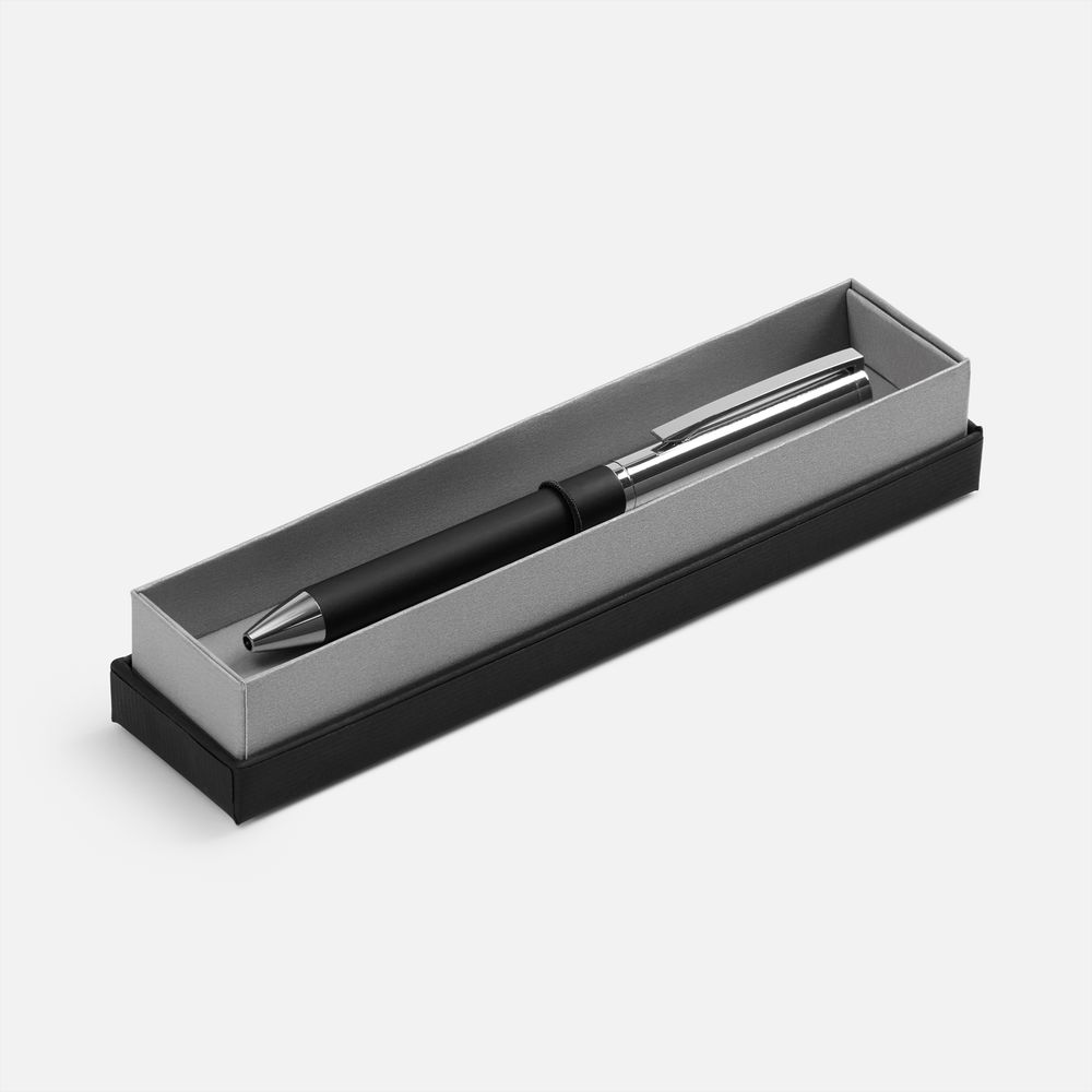 Ручка шариковая Eyeshot Soft Touch в футляре, черная-0
