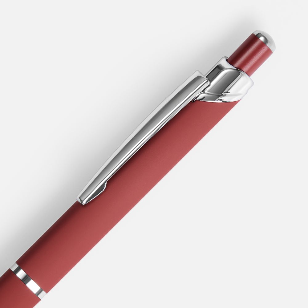 Ручка шариковая Chromos Soft Touch, красная-2