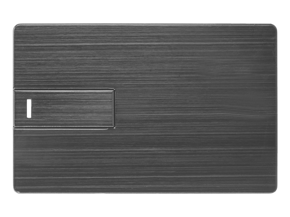 Флеш-карта USB 2.0 16 Gb в виде металлической карты Card Metal, темно-серый-2