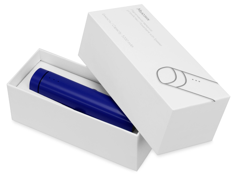 Портативное зарядное устройство Мьюзик, 5200 mAh, синий-8