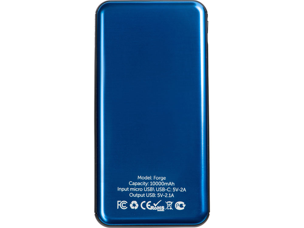 Внешний аккумулятор Forge v.2 металл, 10000mah, синий-2
