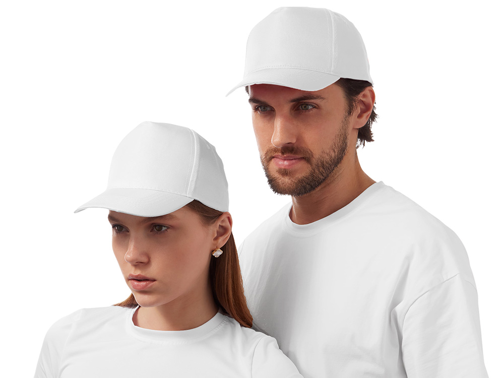 Бейсболка Poly 5-ти панельная 120 гр, белый-1