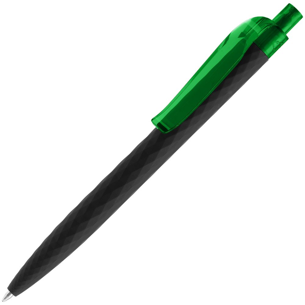Ручка шариковая Prodir QS01 PRT-T Soft Touch, черная с зеленым-1
