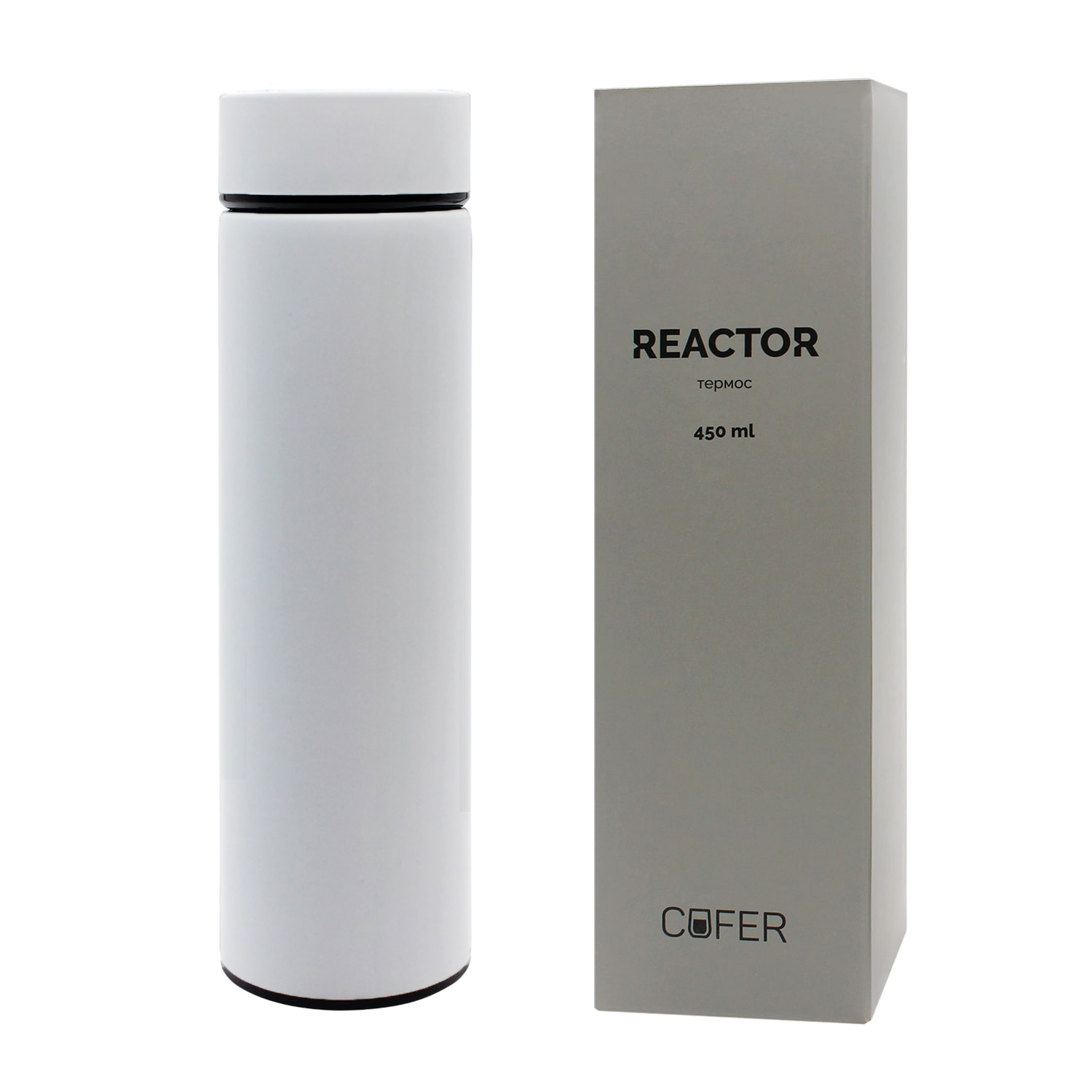 Термос Reactor софт-тач с датчиком температуры (белый)-3