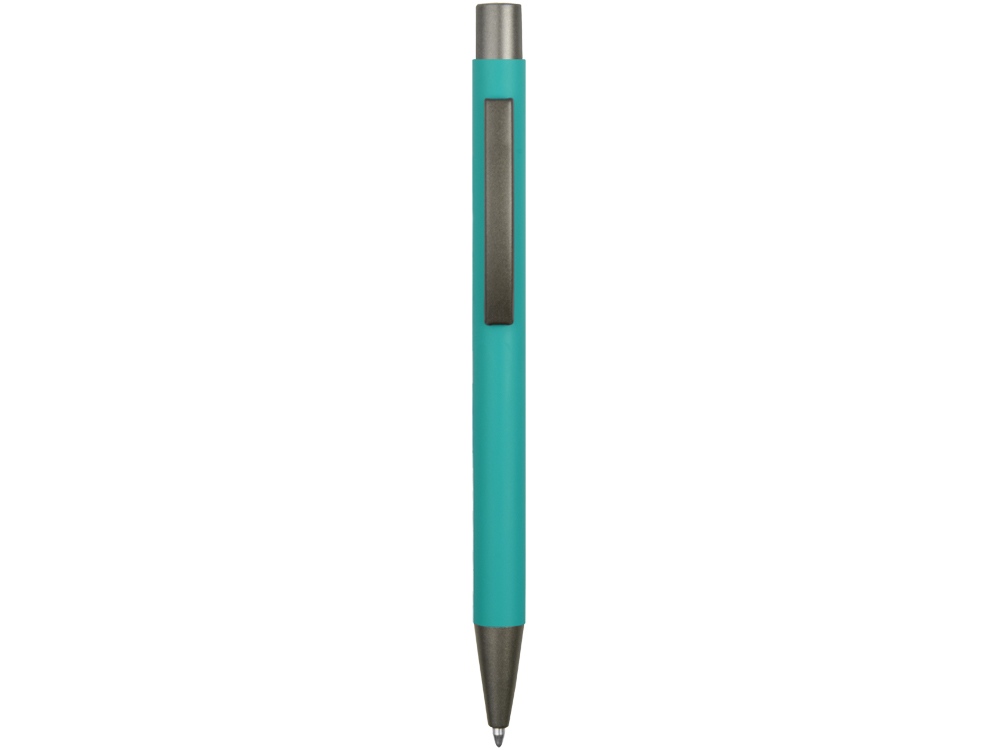 Ручка металлическая soft touch шариковая Tender, бирюзовый-1