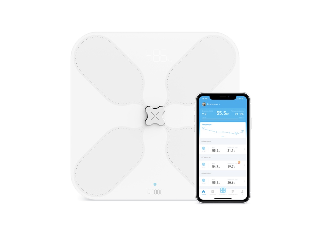 Умные диагностические весы с Wi-Fi Picooc S3 White (6924917716943), белый-1