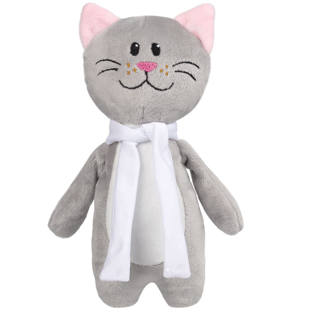 Мягкая игрушка Beastie Toys, котик с белым шарфом-0