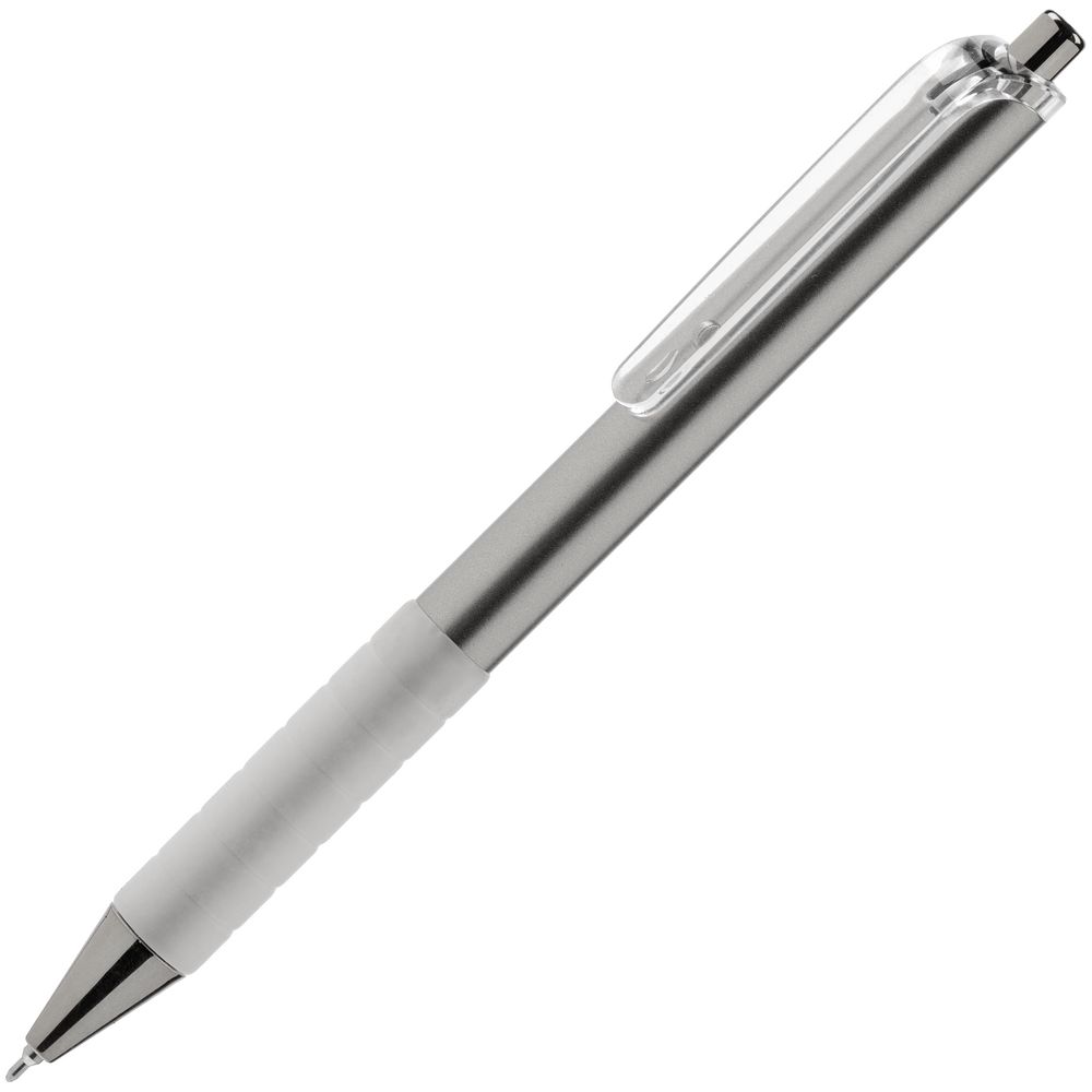Ручка шариковая Easy Grip, серебристая-0