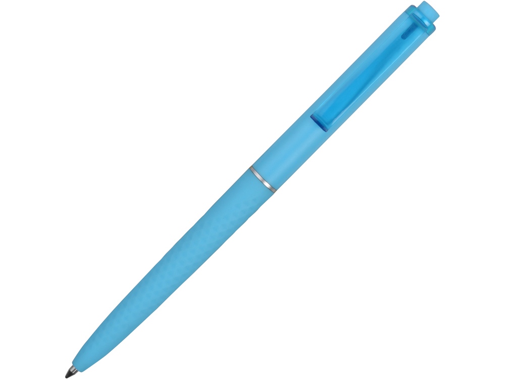 Ручка пластиковая soft-touch шариковая Plane, голубой-1