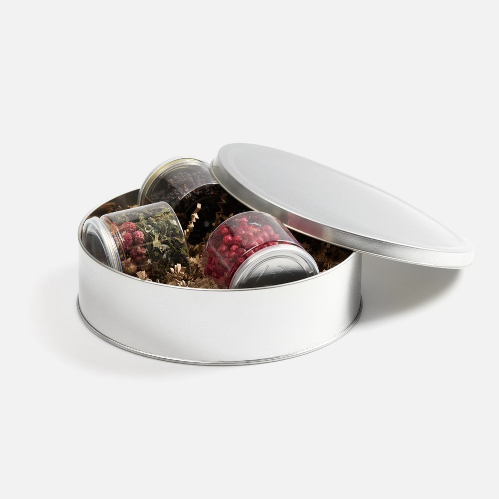 Коробка Pragmax L, круглая, серебристая-2