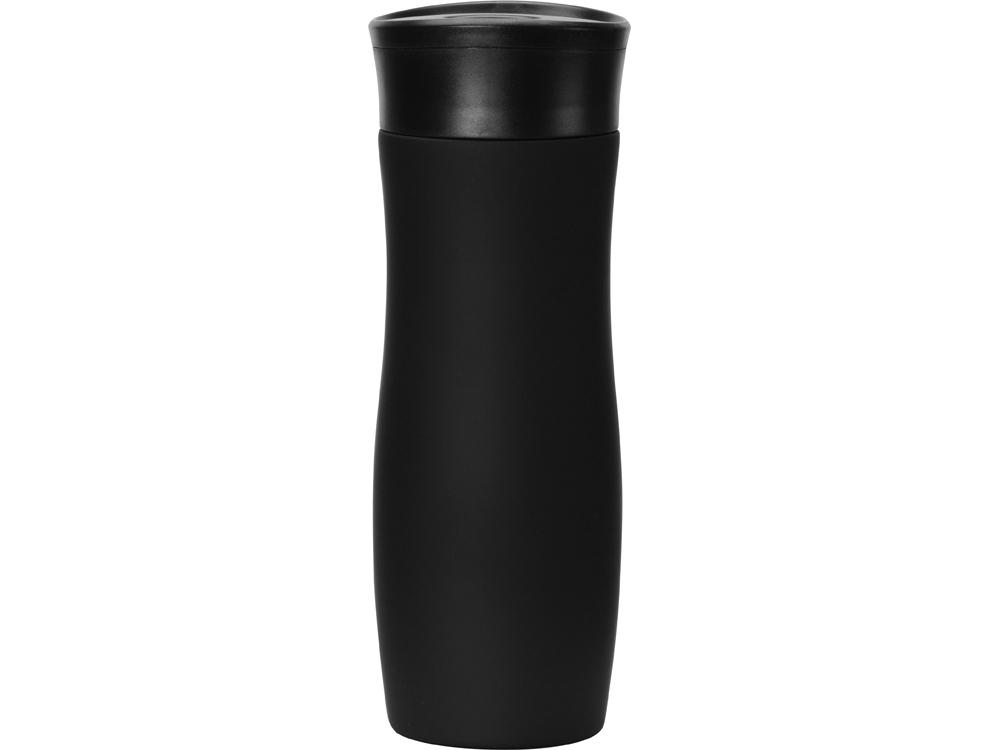 Вакуумная термокружка с кнопкой Streamline, Waterline, soft-touch, черный-3