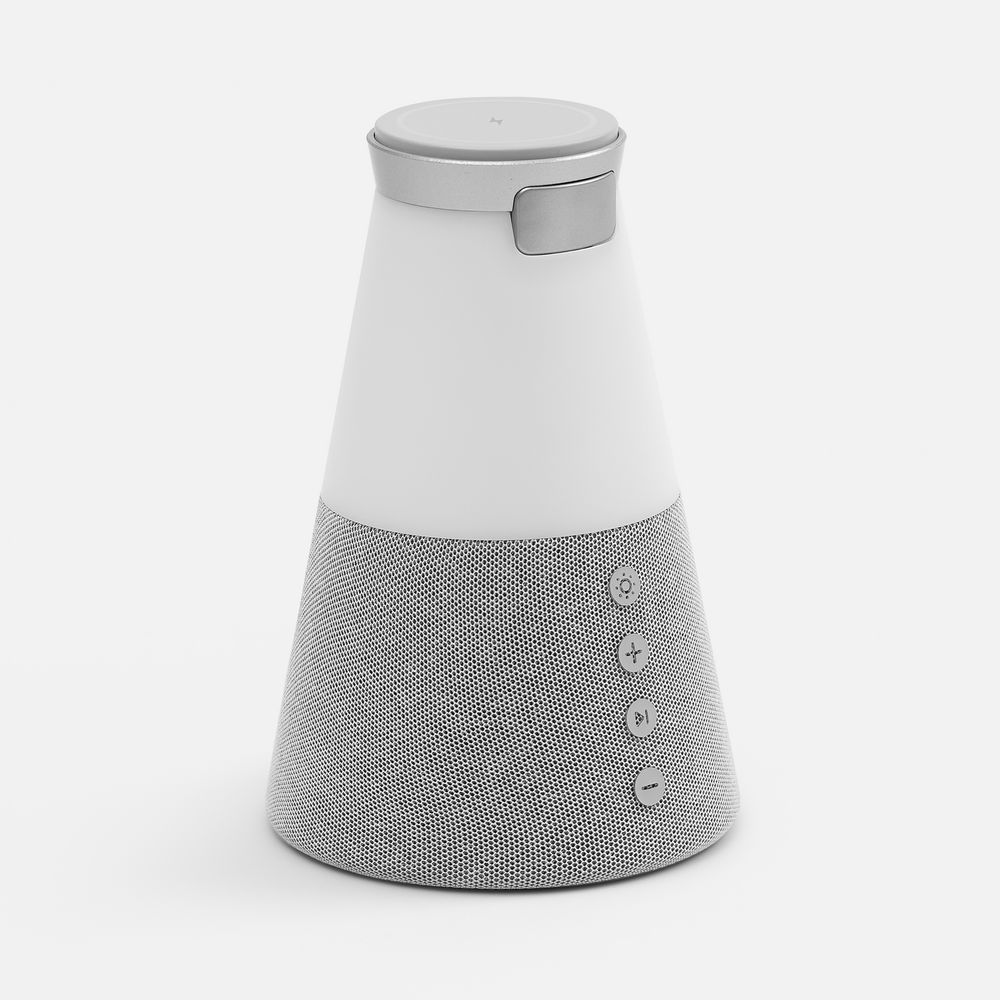Bluetooth-колонка с беспроводной зарядкой и подсветкой Cone Sonance, серая-4