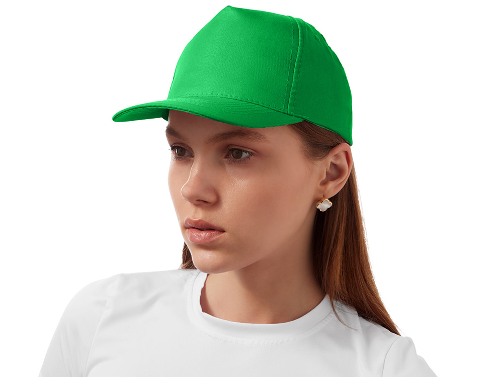Бейсболка Poly 5-ти панельная 120 гр, зеленый-3