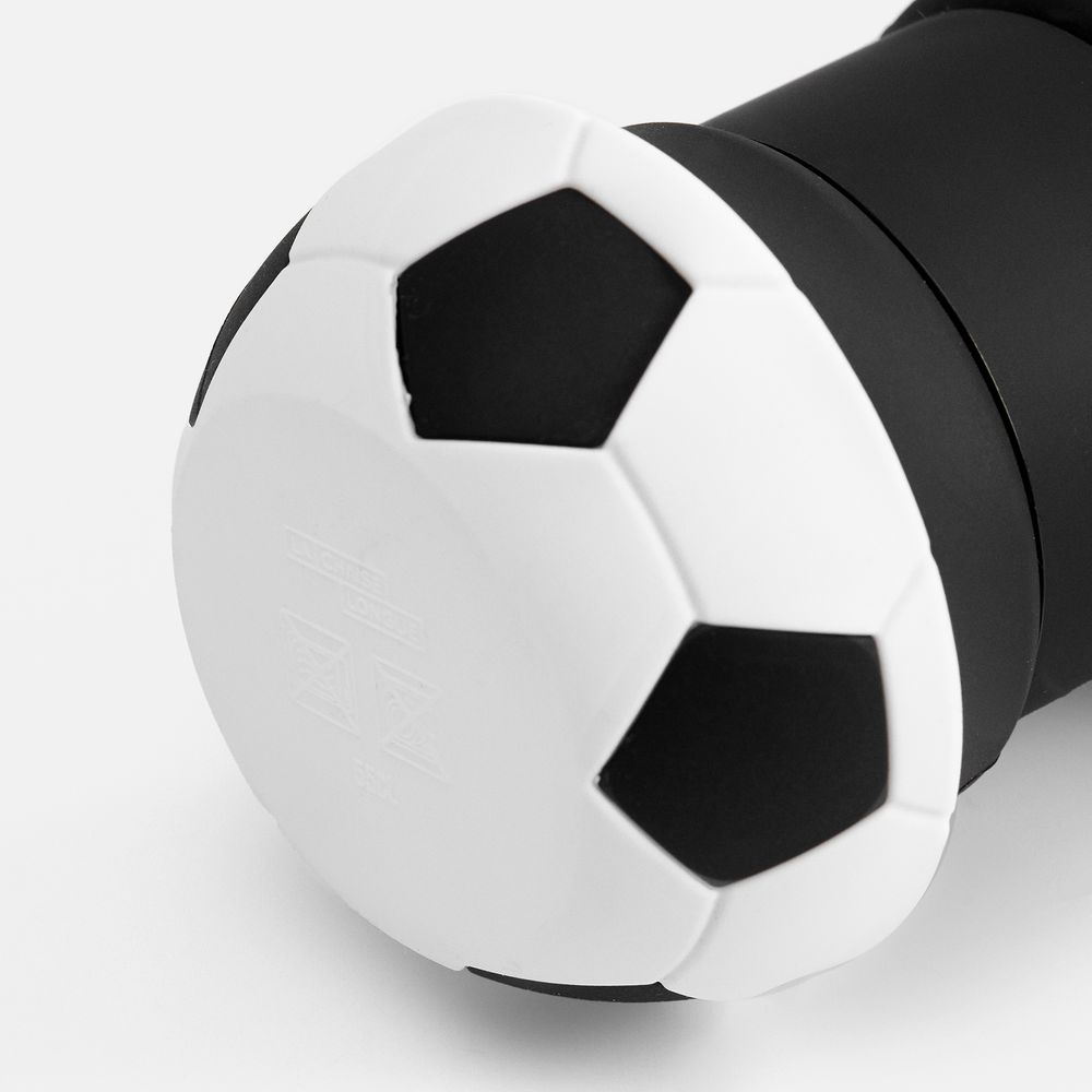 Складная бутылка для воды Football Flex, белая с черным-3