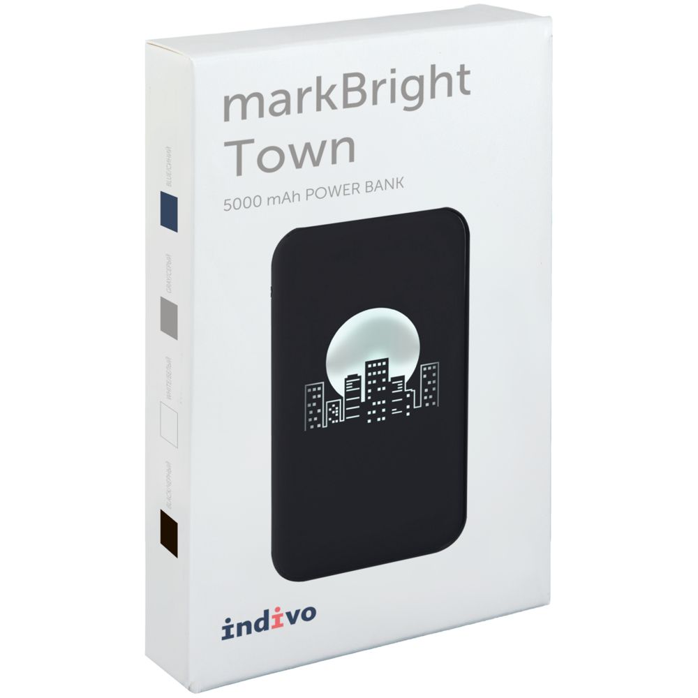 Аккумулятор с подсветкой markBright Town, 5000 мАч, черный-4