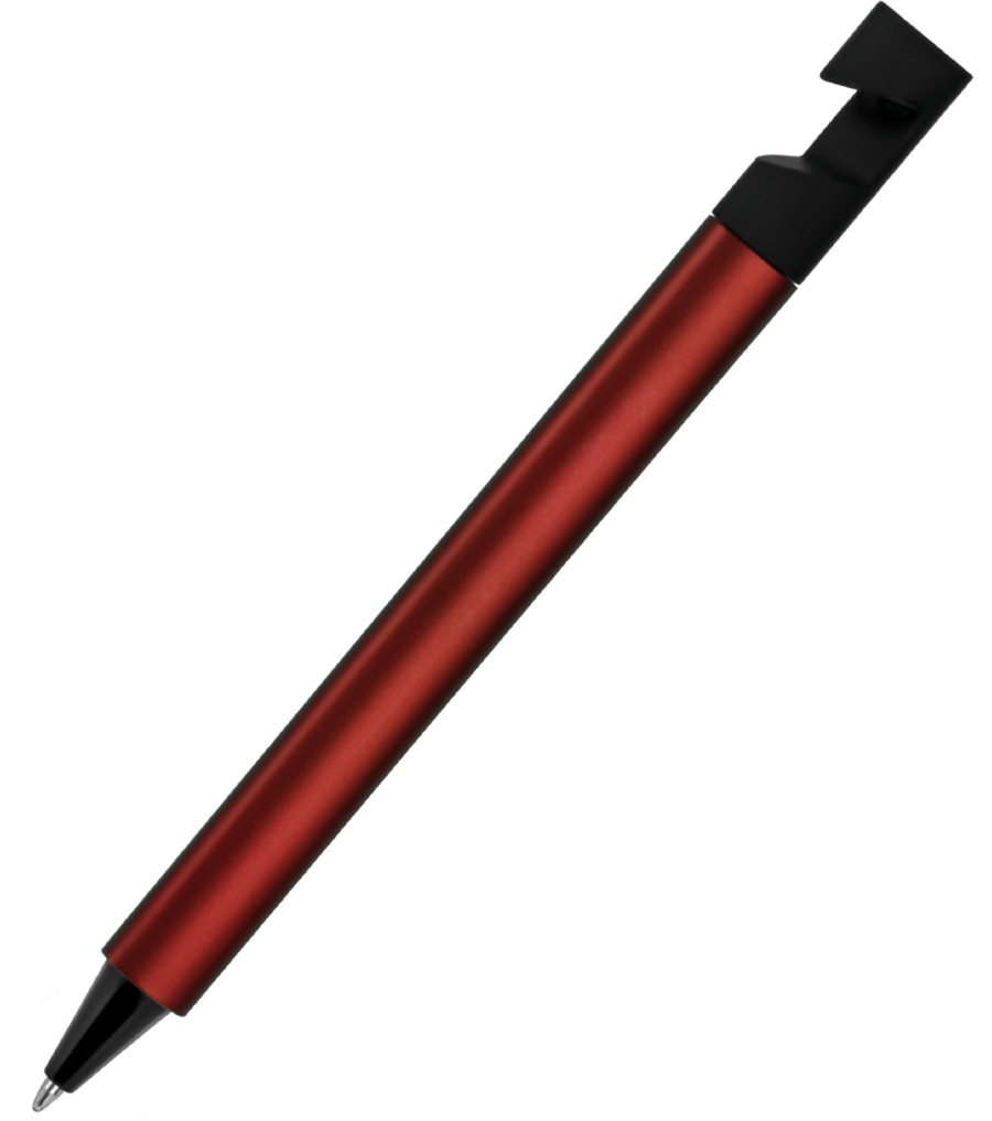 Ручка шариковая N5 с подставкой для смартфона, бордовый-0