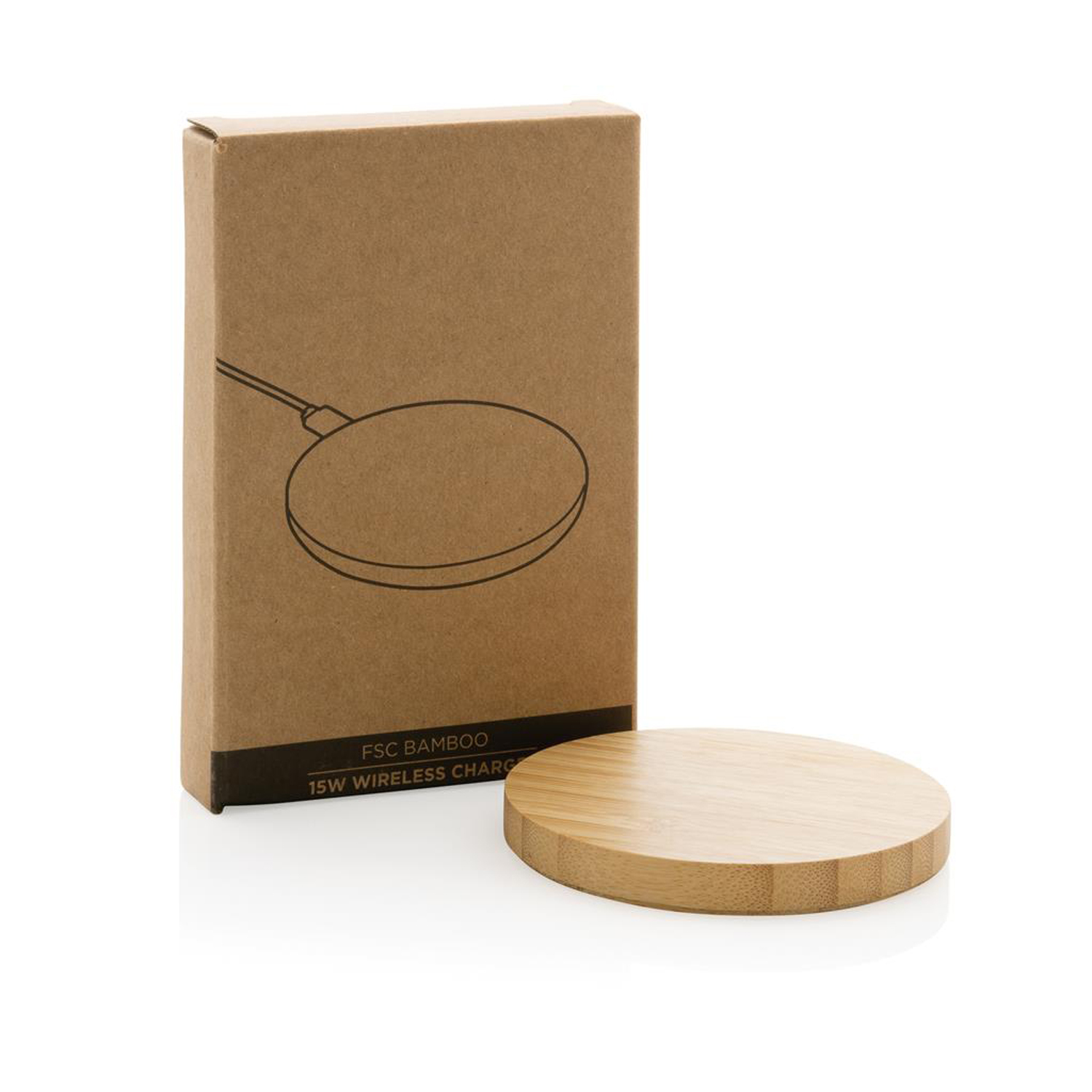 Док-станция Bamboo FSC® для беспроводной зарядки, 15 Вт-1